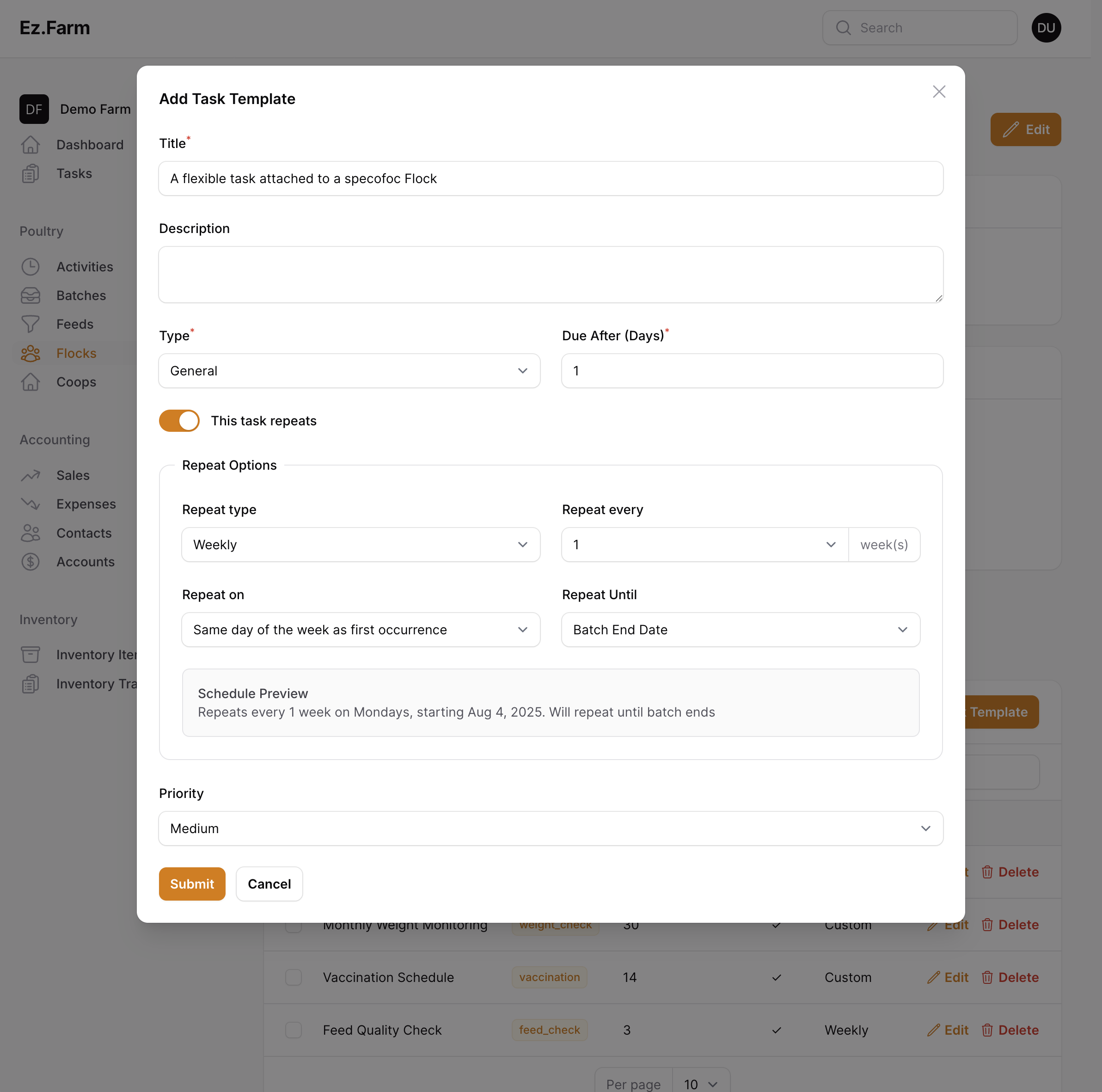 EzFarm Task Templates